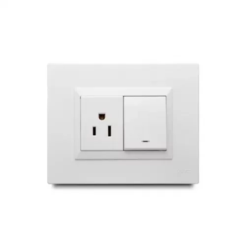 Mixto 1 Interruptor + Toma Blanco Plural