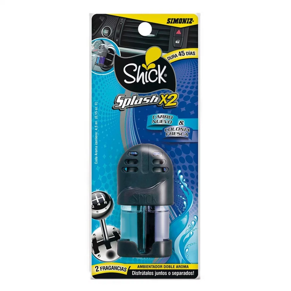 Ambientador Shick Splash X 2 Und Carro Nuevo & Colonia Fresca Simoniz