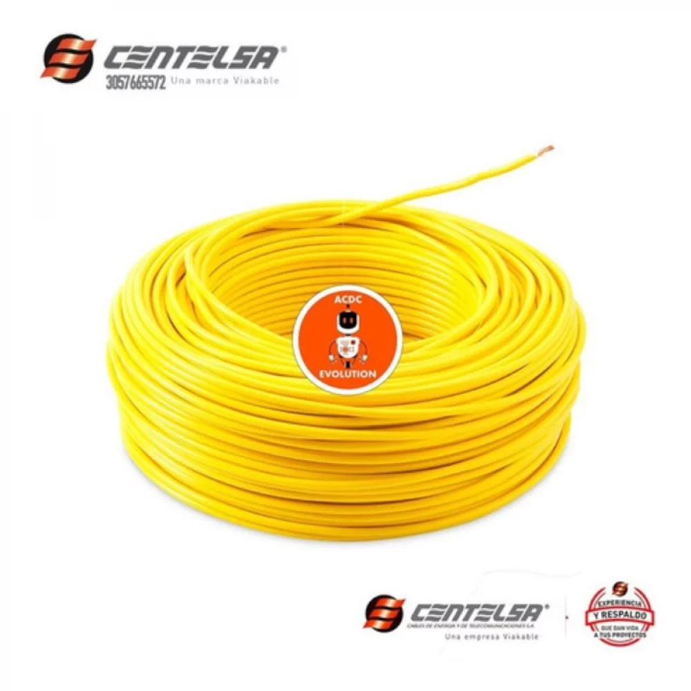 Cable Aislado # 14 7 Hilos Amarillo X 100 Mts Centelsa