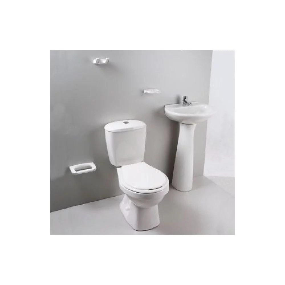 Combo Sanitario Redondo Blanco Laguna 4.8 Con Pedestal Con As Corona