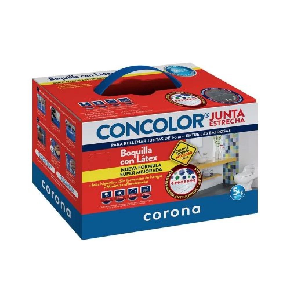 Concolor Junta Estrecha Antihongo Super Blanco 5Kg Corona