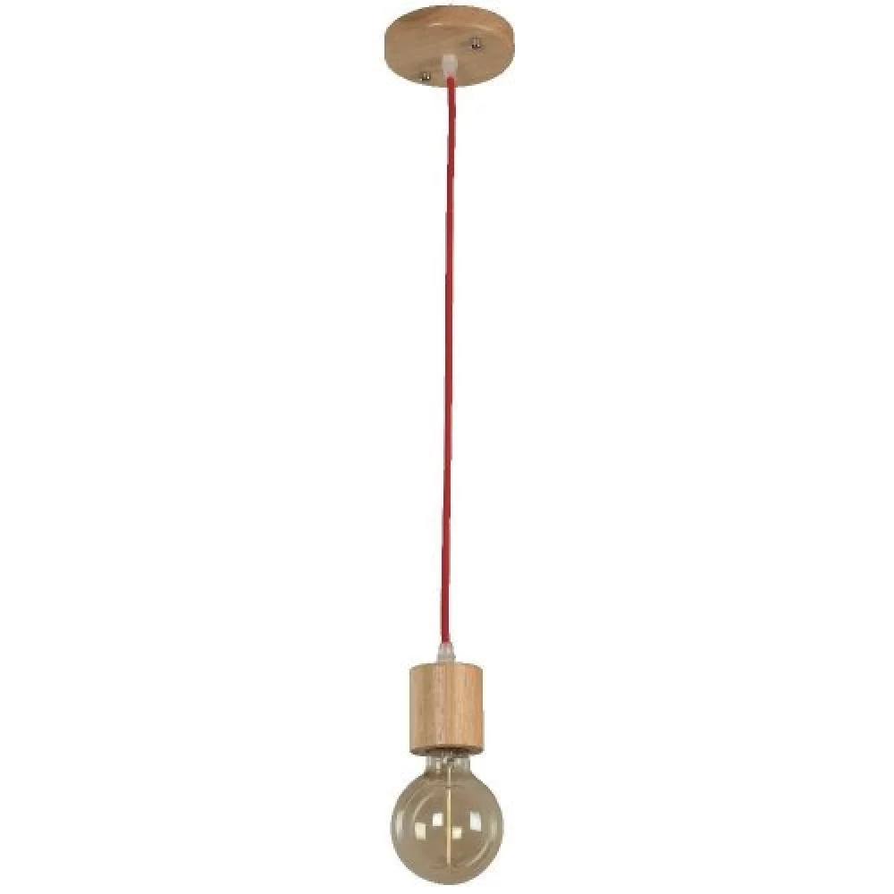 Lamp. Colgante Roja 1Luz E27 60W N/B