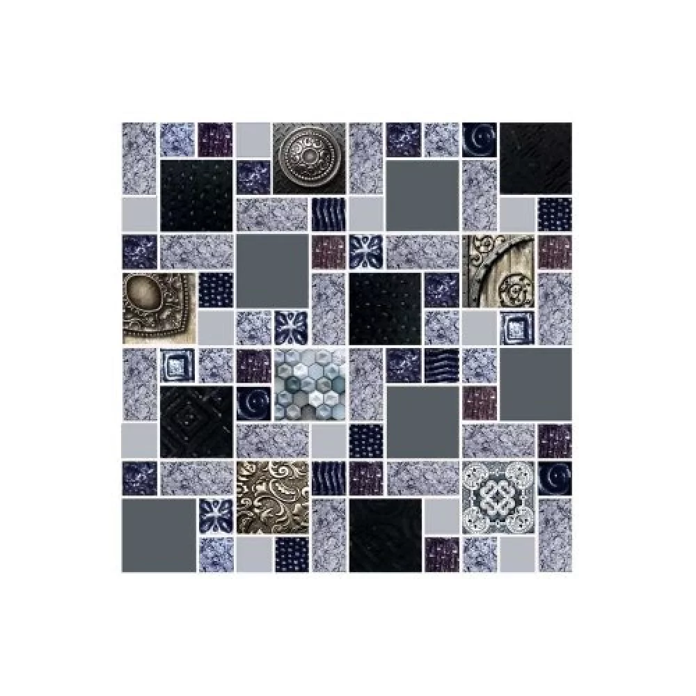 Mosaico Negro Valquiria 30X30 Corona