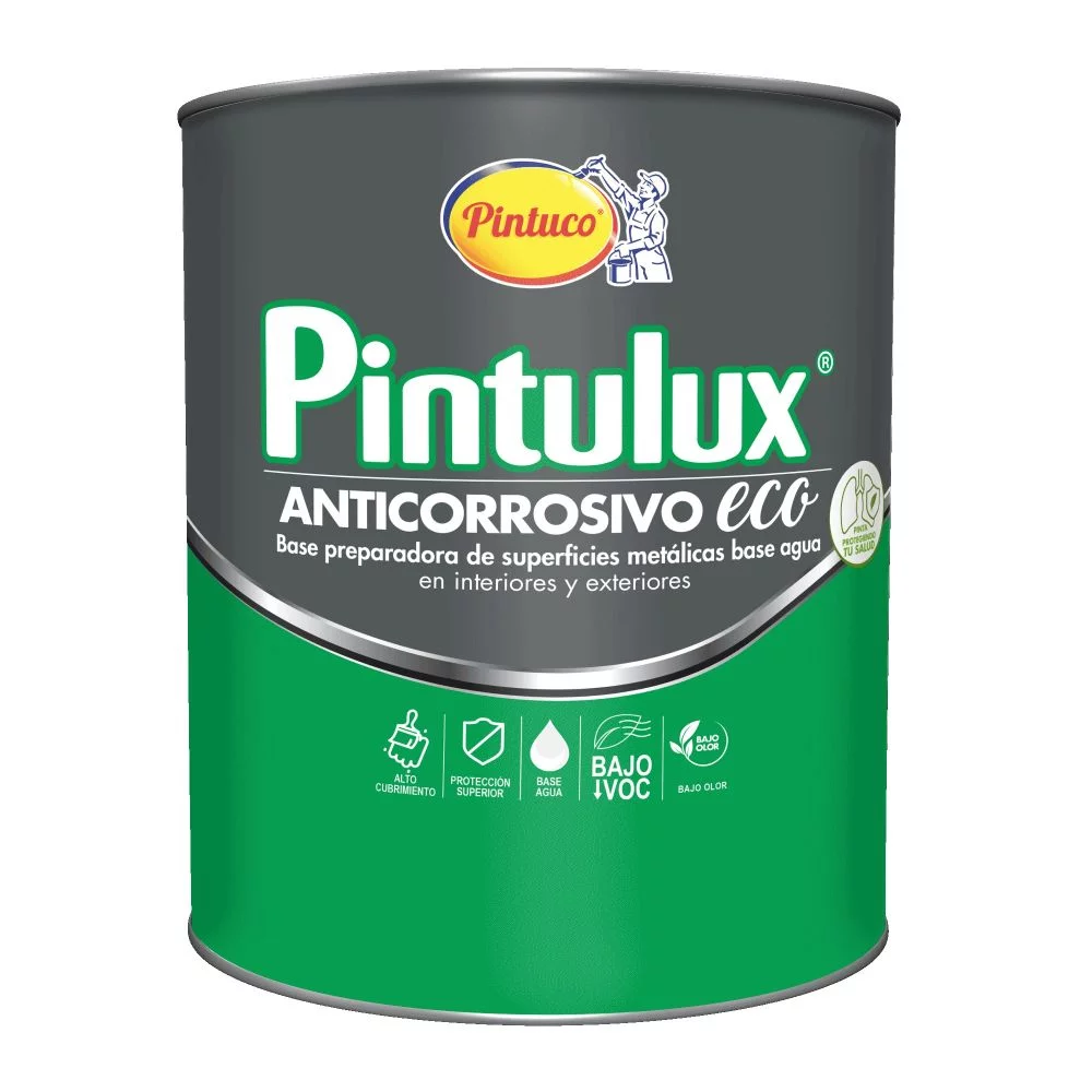Pintulux Anticorrosivo Eco Base Agua Gris Gl