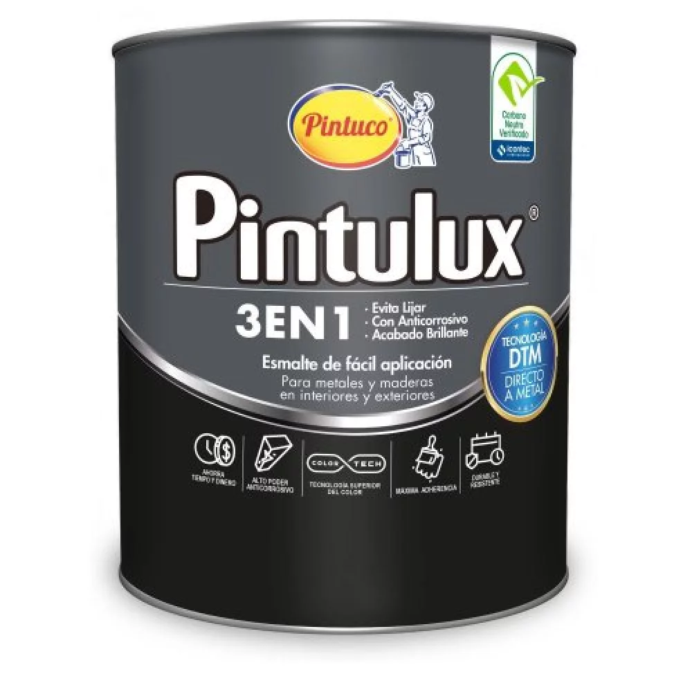 Pintulux Negro 3 En 1 1/4 10335128