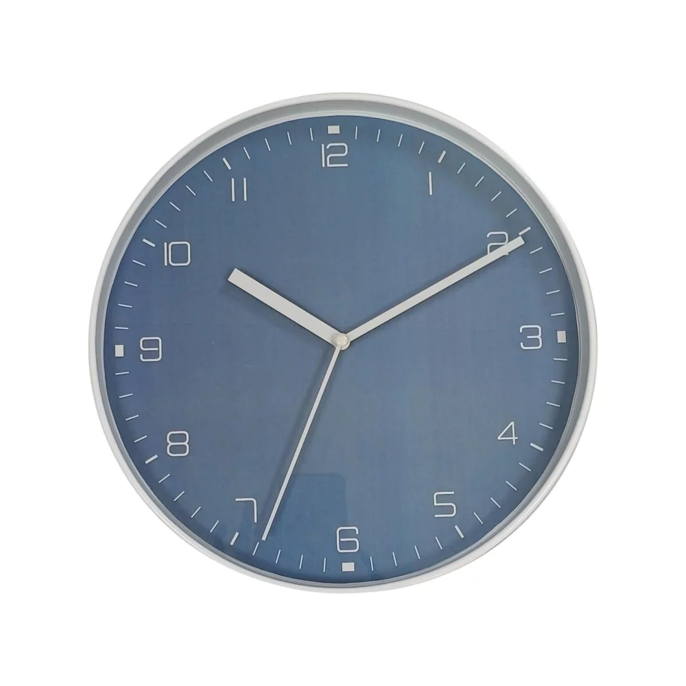 Reloj Pared Azul Grisaseo Borde Blanco Concepts