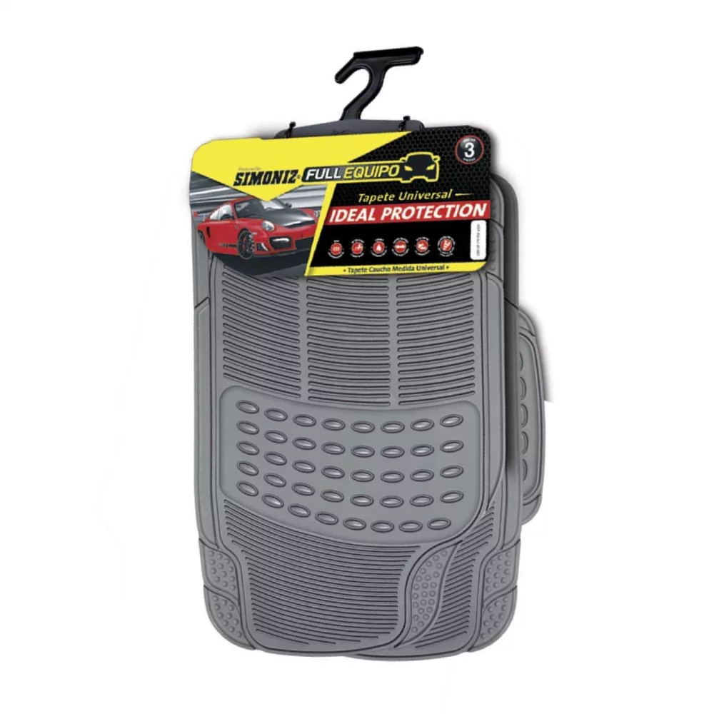 Tapete Auto Pvc 3Pz Gris Simoniz