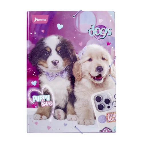 Carpeta Escolar Carton Dogs - Puppy Love