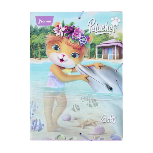 Carpeta escolar cartón Peluches - delfin