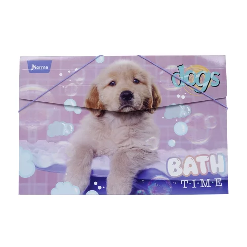 Carpeta Fuelle Carton Dogs - Bath Time