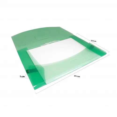Carpeta Plastica De Seguridad Oficio Verde