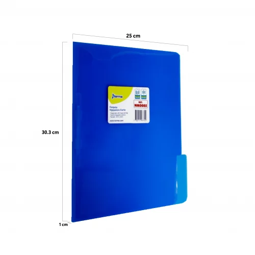 Carpeta Plastica Legajadora Carta Azul