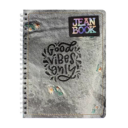 Cuaderno Argollado Grande 80 Hojas Cuadriculado Jean Book Good Vibes Tienda Norma