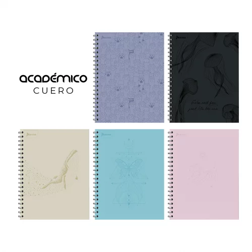 Cuaderno Argollado Tapa Dura Grande 7 Materias Cuadriculado Norma Cuero