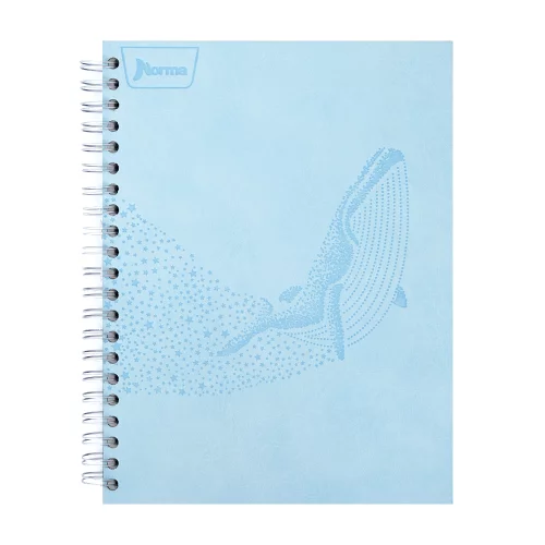 Cuaderno Argollado tapa dura grande Multimateria 7M Cuadriculado Norma Cuero - Fiammin Azul Claro