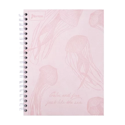 Cuaderno Argollado tapa dura grande Multimaterias 7M Cuadriculado Norma Cuero - Fiammin Rosa
