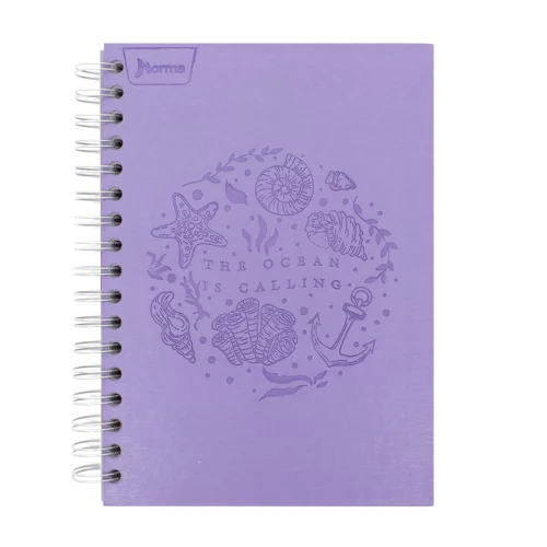 Cuaderno Argollado Tapa Dura  Mediano  7 Materias Linea Corriente Norma Cuero   Sideral Lila Ocean