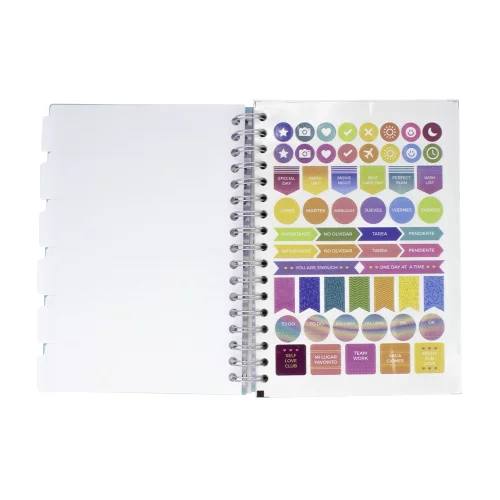 Cuaderno Argollado Tapa Dura  Mediano  7 Materias Linea Corriente Norma Cuero   Sideral Lila Ocean