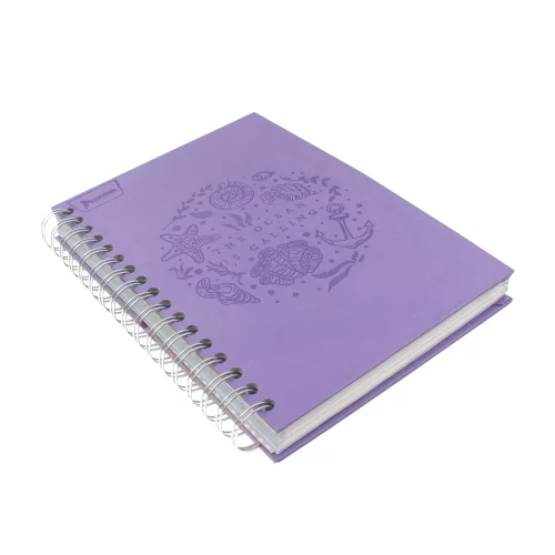 Cuaderno Argollado Tapa Dura  Mediano  7 Materias Linea Corriente Norma Cuero   Sideral Lila Ocean