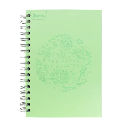Cuaderno Argollado Tapa Dura  Mediano  7 Materias Linea Corriente Norma Cuero   Sideral Verde Ocean