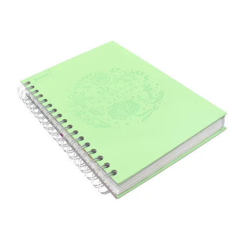 Cuaderno Argollado Tapa Dura  Mediano  7 Materias Linea Corriente Norma Cuero   Sideral Verde Ocean
