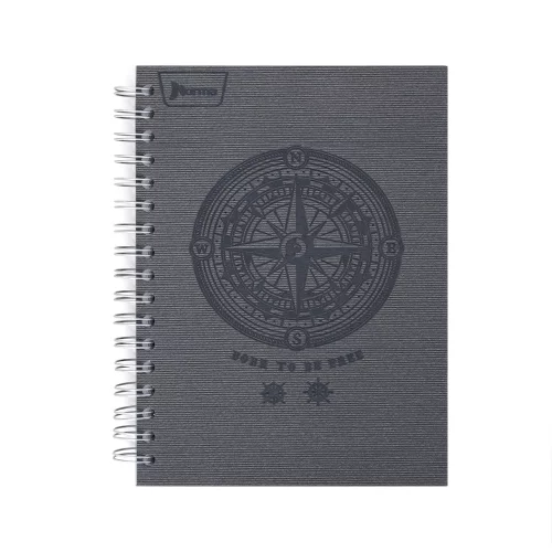 Cuaderno Argollado tapa dura mediano Multimateria 7M Linea Corriente Norma Cuero - Corduroy Gris