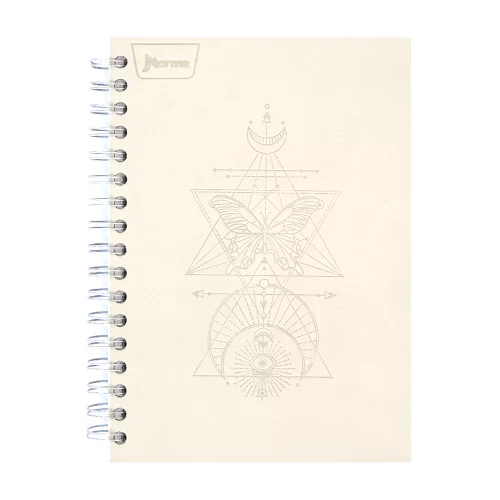 Cuaderno Argollado tapa dura mediano Multimateria 7M Linea Corriente Norma Cuero - Fiammin Beige