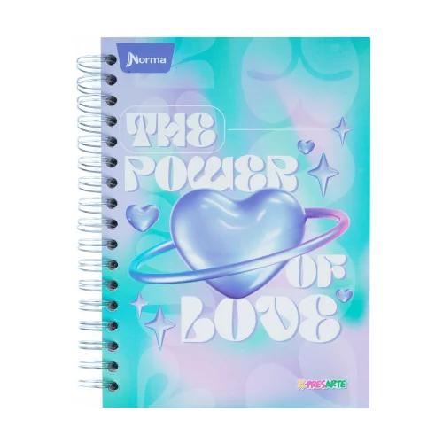 Cuaderno argollado tapa dura femenino mediano 7M cuadriculado X-presarte - the power of love
