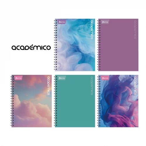 Cuaderno Argollado Tapa Dura Grande 5 Materias Cuadriculado Academico