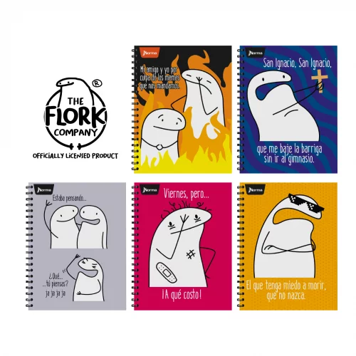 Cuaderno Argollado Tapa Dura Grande 7 Materias Cuadriculado Memes