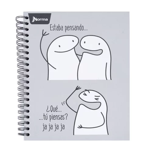 Cuaderno Argollado tapa dura grande 7 materias Cuadriculado Memes - Pensando