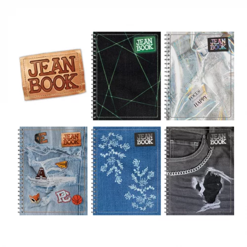 Cuaderno Argollado Tapa Dura Grande 80 Hojas Cuadriculado Jean Book