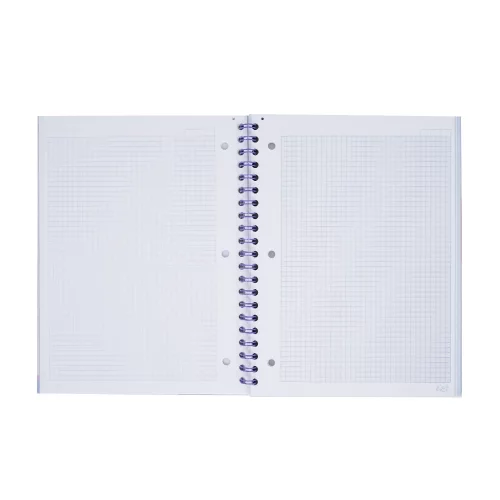 Cuaderno argollado tapa dura grande 80 hojas cuadriculado Kiut slow down