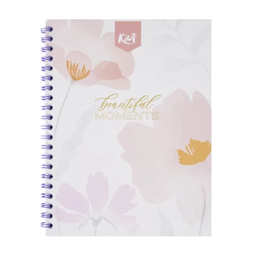 Cuaderno argollado tapa dura grande 80 hojas línea corriente Kiut beautiful moments