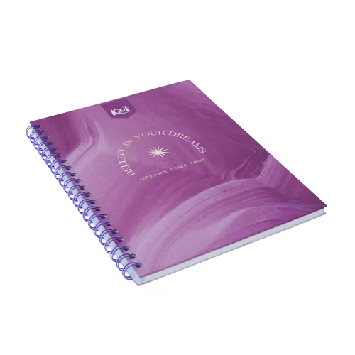 Cuaderno argollado tapa dura grande 80 hojas línea corriente Kiut believe in your dreams