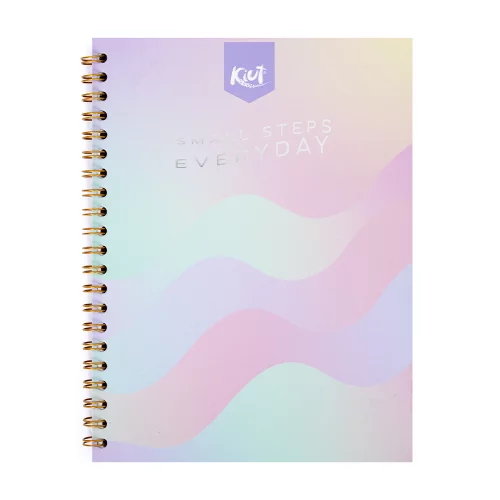 Cuaderno argollado tapa dura grande 80 hojas línea corriente Kiut small steps