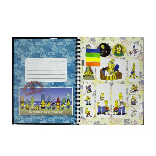 Cuaderno Argollado Tapa Dura Grande 80 Hojas Linea Corriente Los Simpsons - Dont Surf