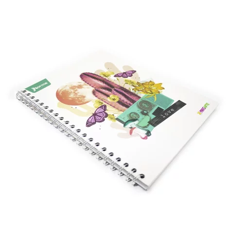 Cuaderno Argollado Tapa Dura Grande 80 Hojas Linea Corriente X-Presarte Cactus Love