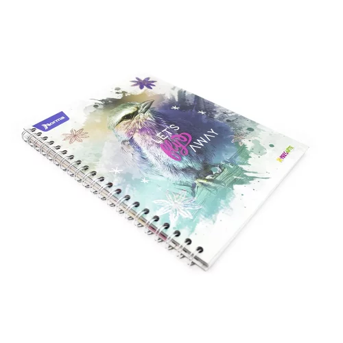 Cuaderno Argollado Tapa Dura Grande 80 Hojas Linea Corriente X-Presarte Lets Fly Away
