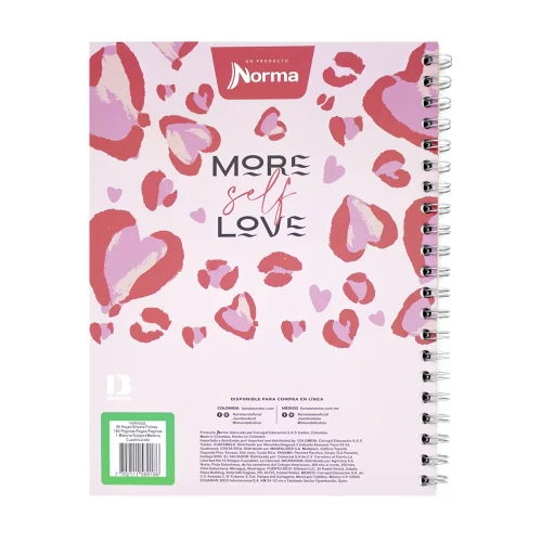 Cuaderno Argollado Tapa Dura Grande 80 Hojas Linea Corriente X-Presarte More Self Love