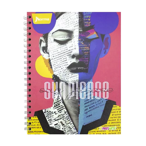 Cuaderno Argollado Tapa Dura Grande 80 Hojas Linea Corriente X-Presarte Sun Please