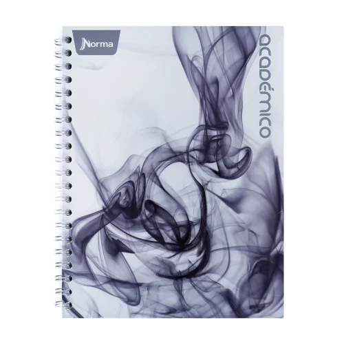 Cuaderno Argollado tapa dura grande Multimaterias 7M Cuadriculado Academico - Humo Negro