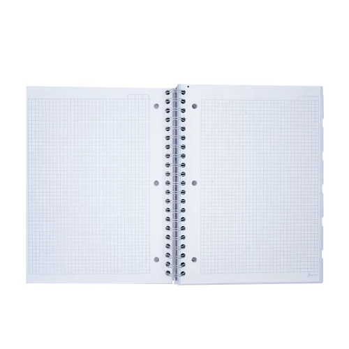 Cuaderno Argollado tapa dura grande Multimaterias 7M Cuadriculado Academico - Nubes Lila