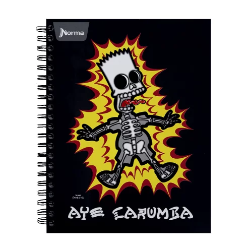 Cuaderno Argollado tapa dura grande Multimaterias 7M Cuadriculado Los Simpsons - Ay Carumba