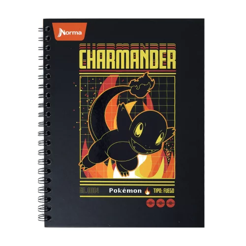 Cuaderno Argollado tapa dura grande Pokemon 80 Hojas Linea Corriente - Charmander 0004