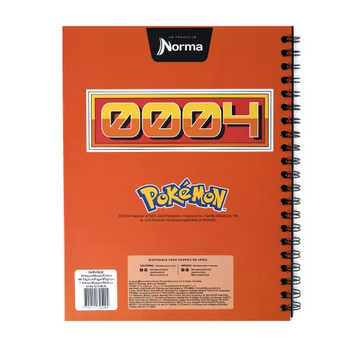 Cuaderno Argollado tapa dura grande Pokemon 80 Hojas Linea Corriente - Charmander 0004