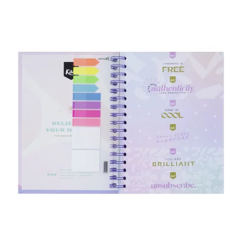 Cuaderno Argollado tapa dura Kiut mediano 175 Hojas 7M Cuadriculado Best Happen