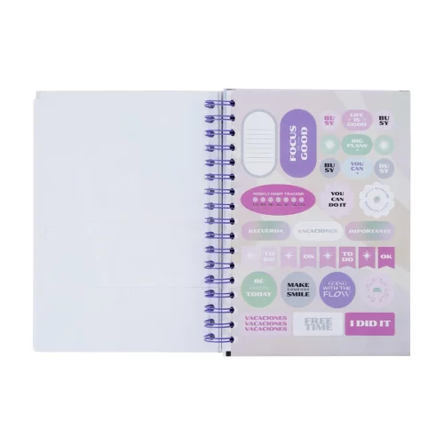 Cuaderno Argollado tapa dura Kiut mediano 175 Hojas 7M Cuadriculado Best Happen