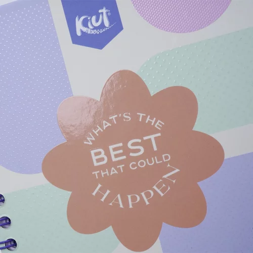 Cuaderno Argollado tapa dura Kiut mediano 175 Hojas 7M Cuadriculado Best Happen