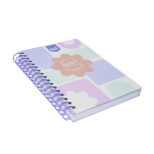 Cuaderno Argollado tapa dura Kiut mediano 175 Hojas 7M Cuadriculado Best Happen